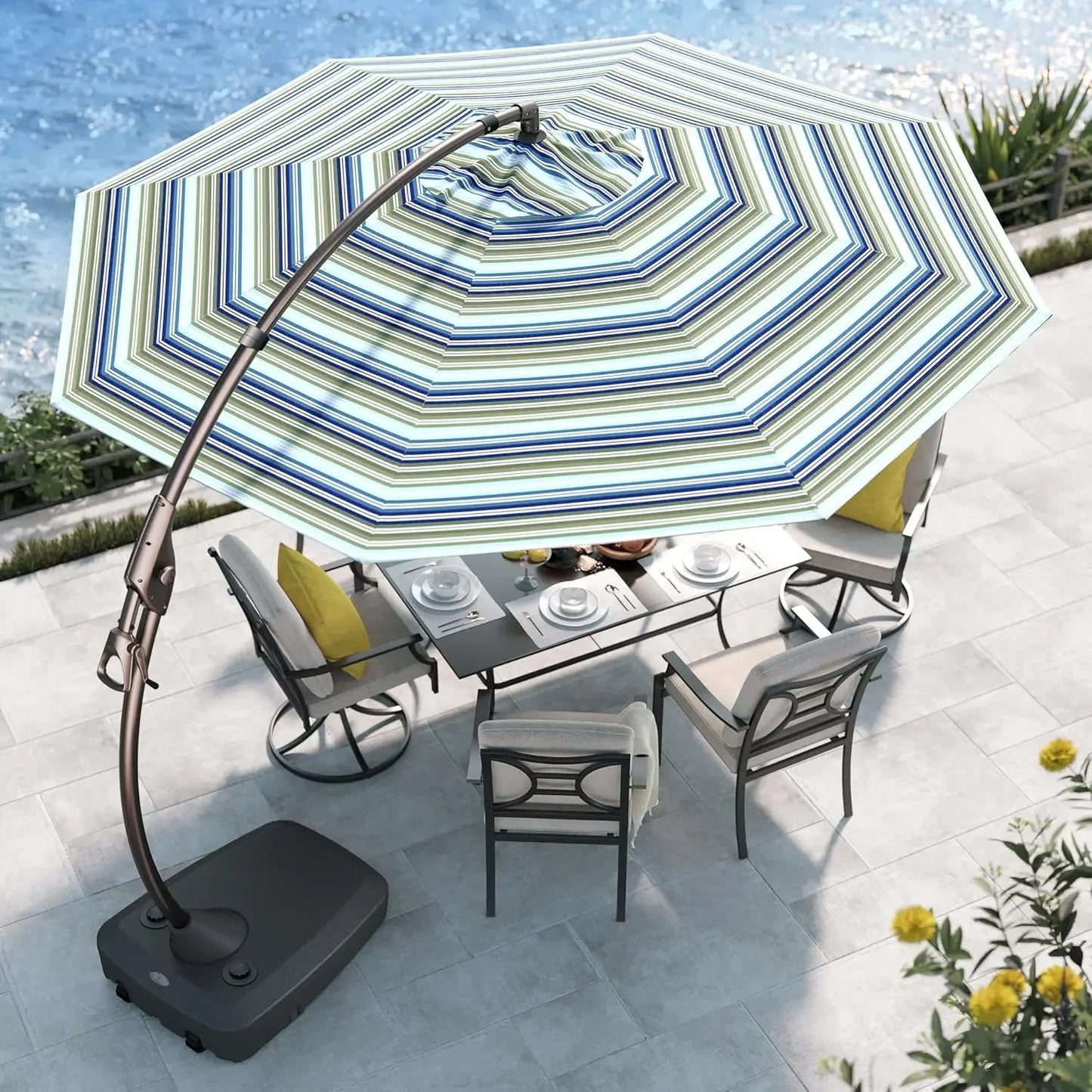 Large Cantilever Umbrella for Outdoor Pool and Garden Use