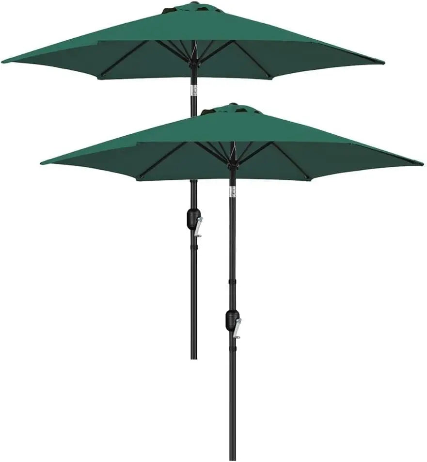 Outdoor Patio Umbrella with Push Button Tilt and Crank
