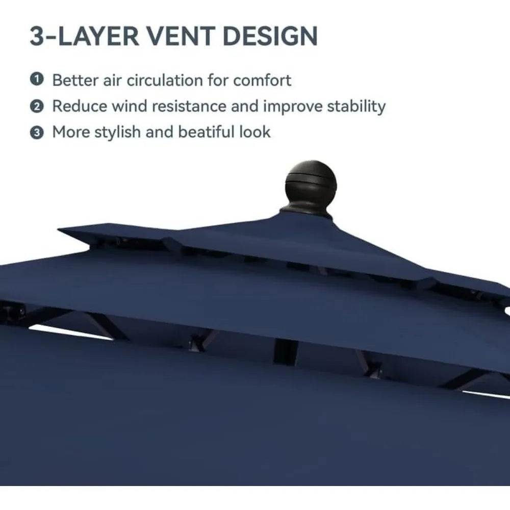 Outdoor Patio Umbrella with Auto-Tilt and UV Protection
