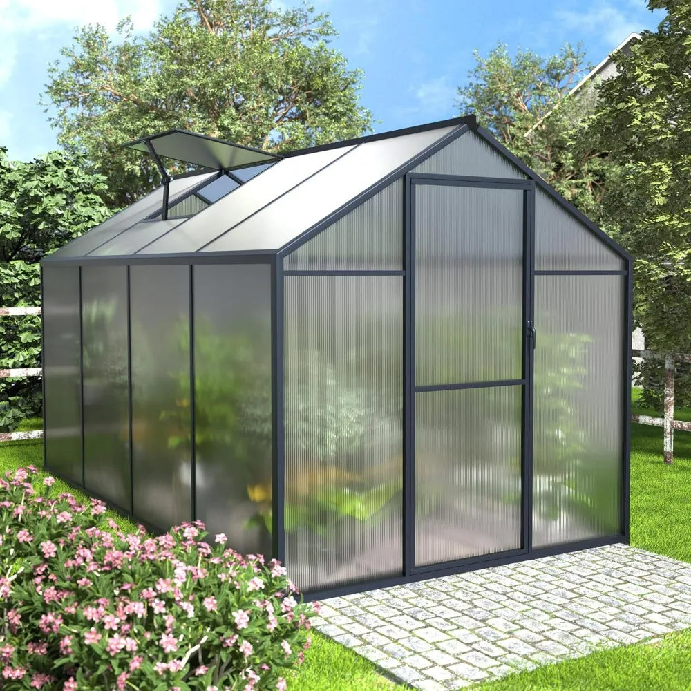 Outdoor Walk-In Greenhouse with Lockable Doors and Vents