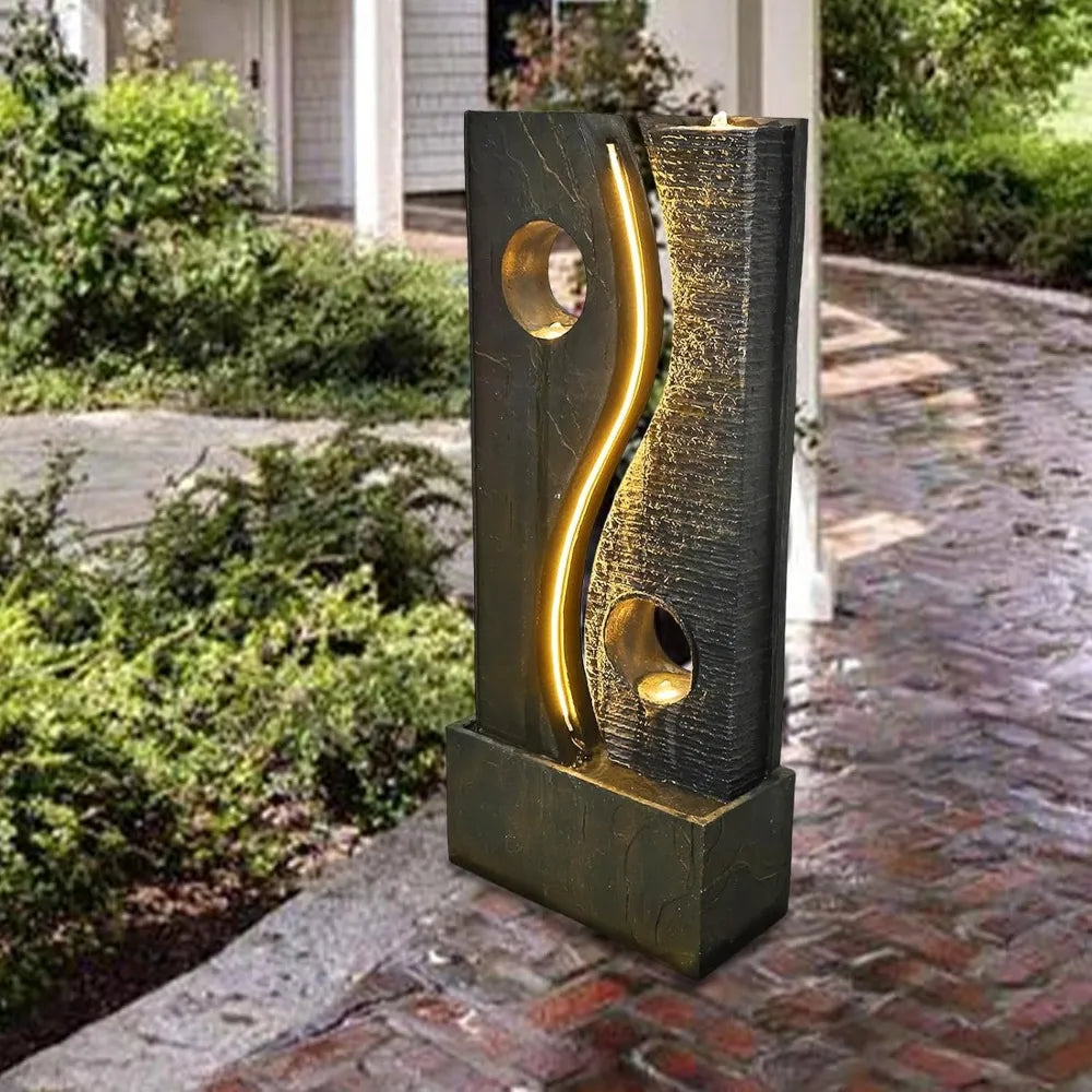 Outdoor Garden Water Fountain with Faux Rust Finish