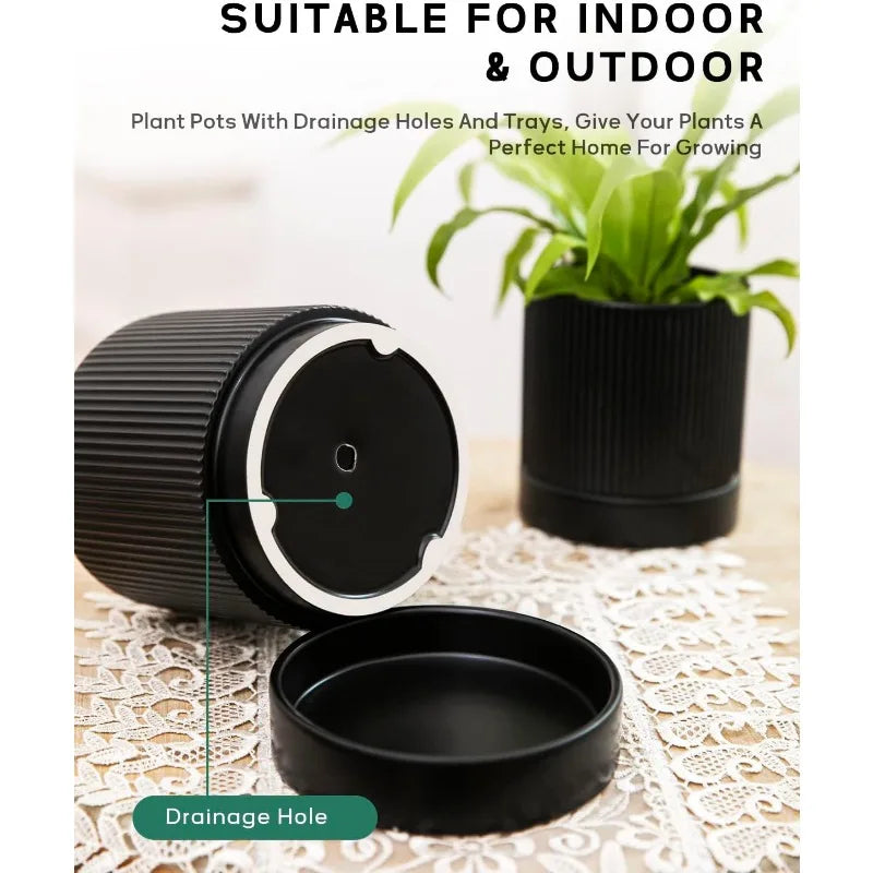 Ceramic Planter Pots Set for Indoor and Outdoor Plants