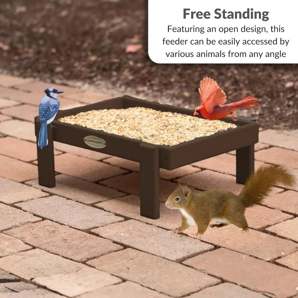 Amish Made Platform Bird Feeder for Outdoor Wild Birds