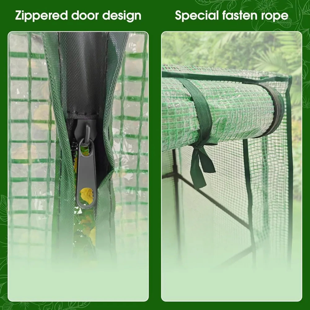 Plastic Raised Garden Bed with Greenhouse Cover and Trellis