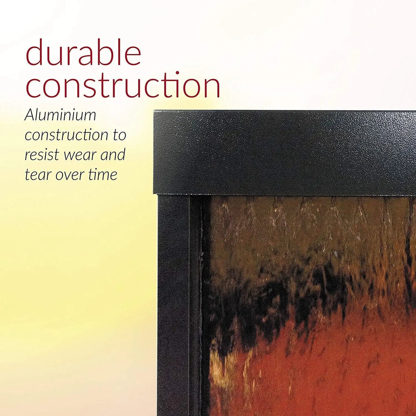 Mirror Waterfall Fountain with Stones and LED Light