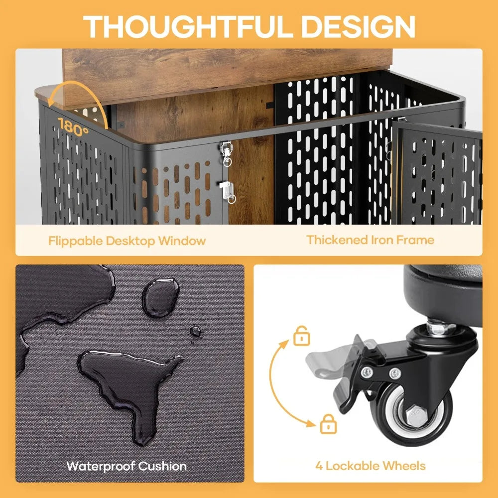 Large Indestructible Metal Dog Kennel for High Anxiety Dogs