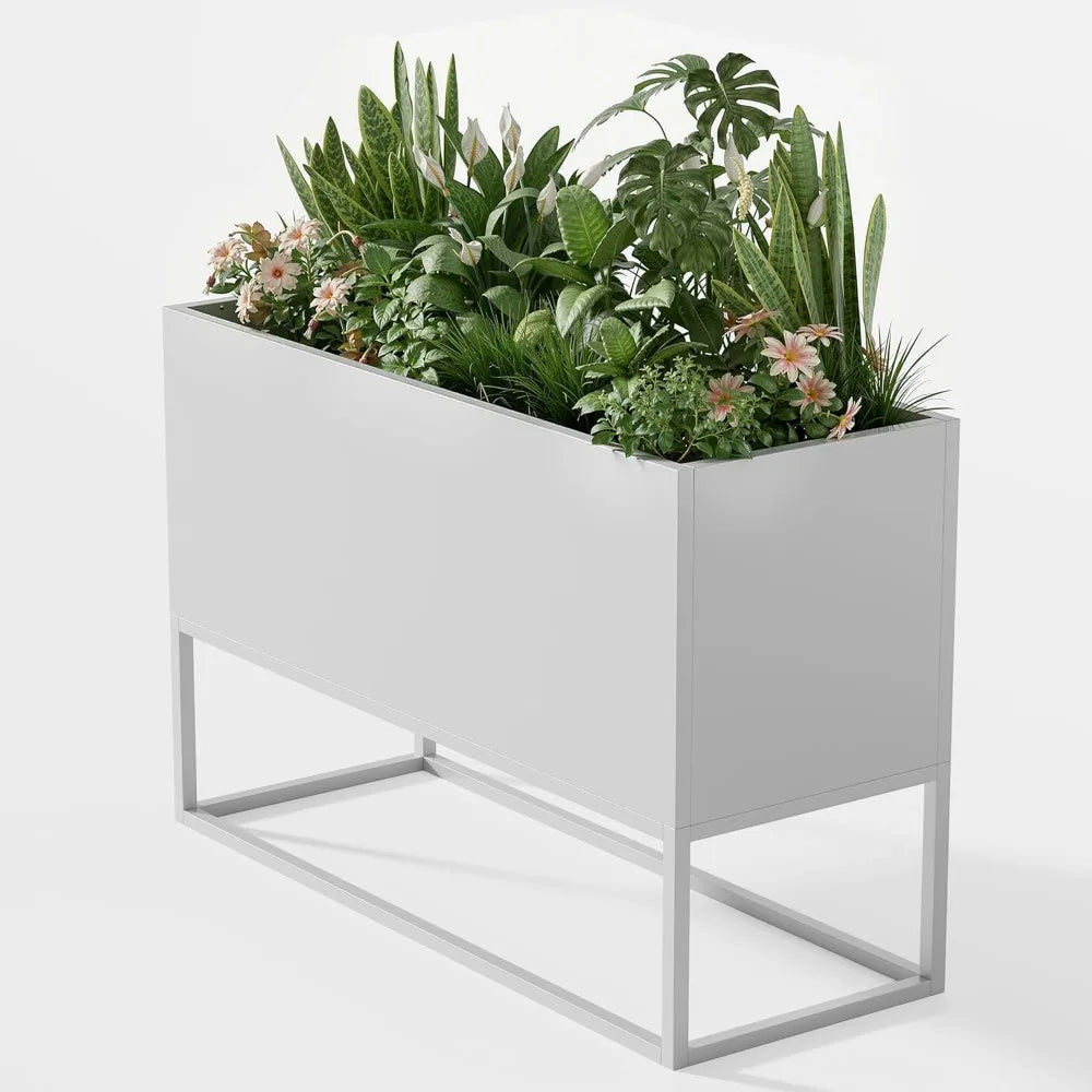 Modern Large Rectangular Planter Box for Indoor Outdoor Use