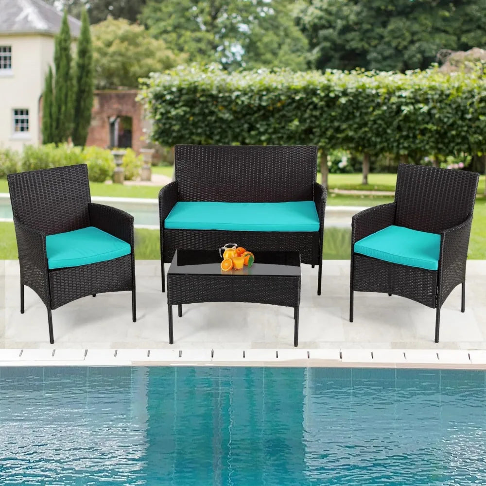 Outdoor Wicker Patio Conversation Furniture Set for Relaxation