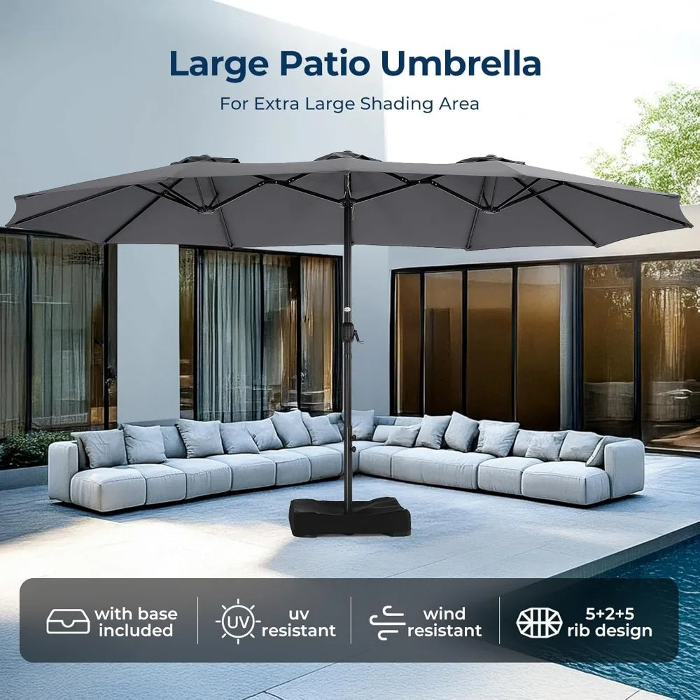 Large Double Sided Patio Umbrella for Outdoor Spaces