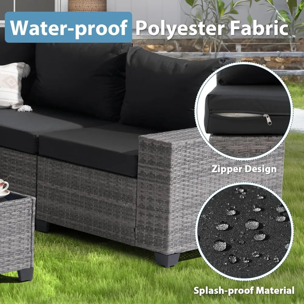 Outdoor Patio Furniture Set with Fire Pit Table for Relaxation