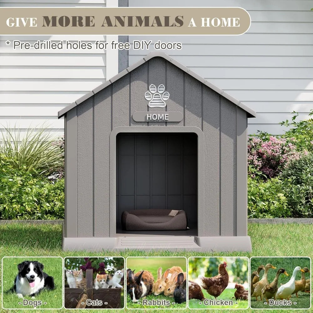 Durable Waterproof Dog House with Elevated Floor and Air Vents