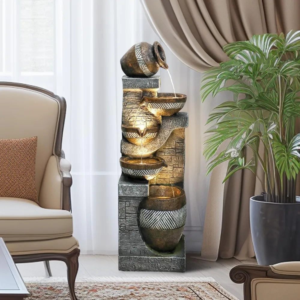 Elegant Five-Tier Garden Water Fountain for Indoor Outdoor Use