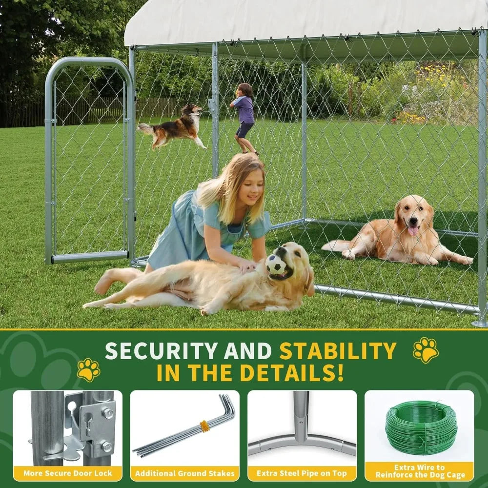 Heavy Duty Outdoor Dog Kennel with UV and Rain Protection