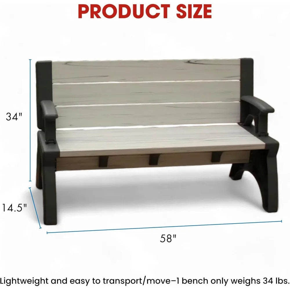 Foldable Outdoor Bench and Picnic Table for Space-Saving Comfort