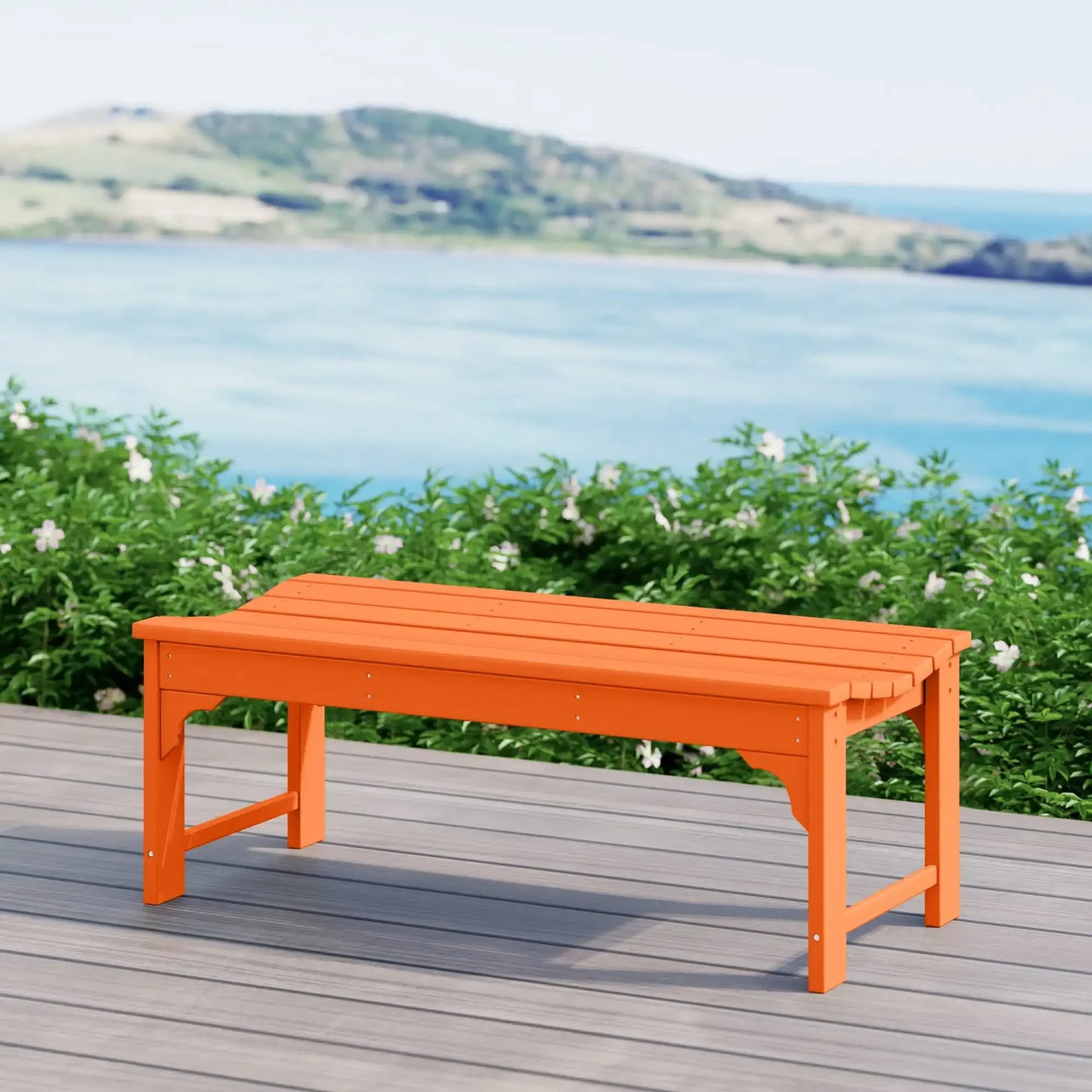 Modern Backless Outdoor Garden Bench for Relaxing Spaces