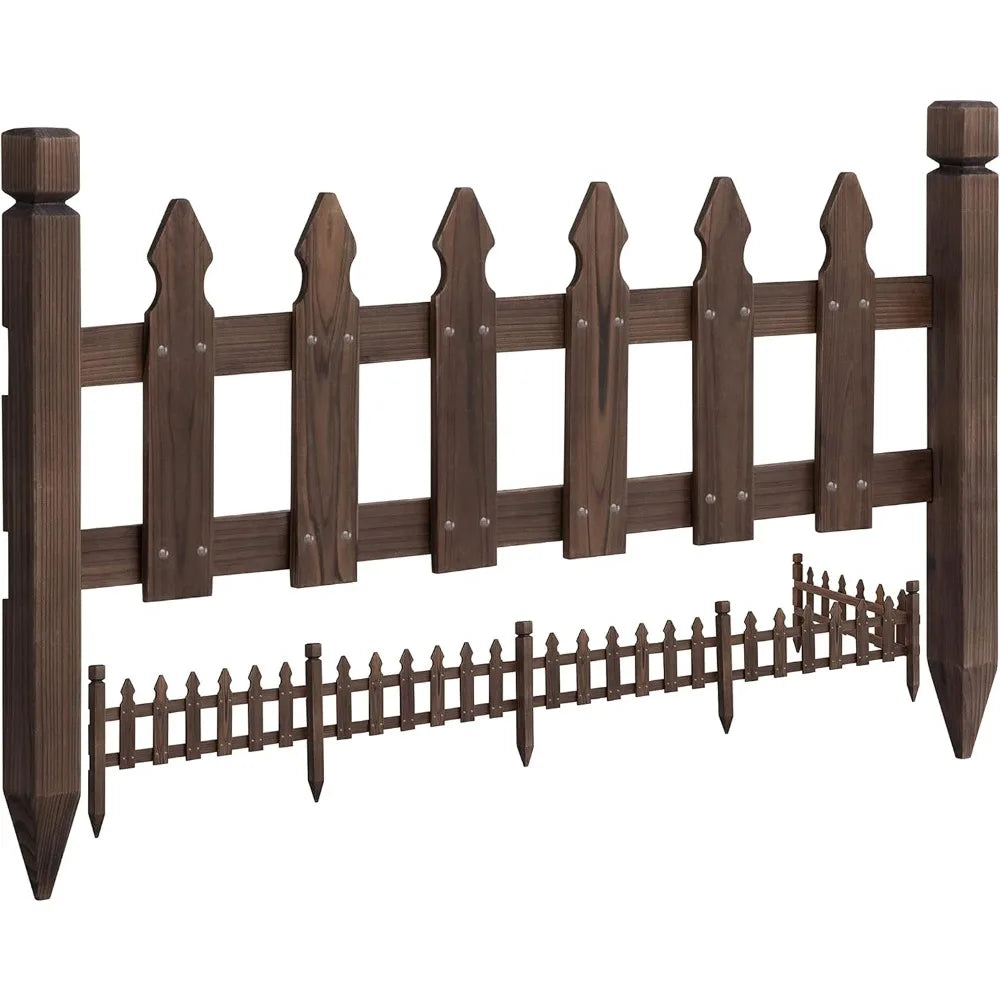 Wood Garden Fence Decorative Border for Patios and Yards