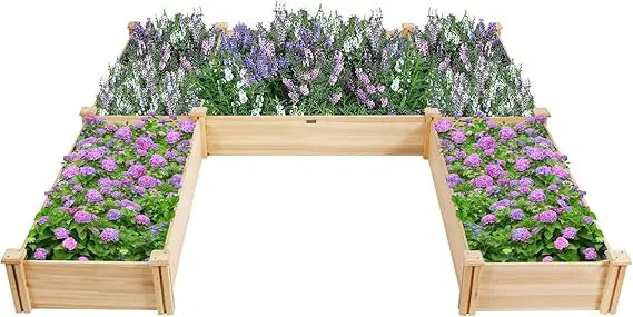 Wooden Raised Garden Bed Planter Box Kit for Outdoor Plants