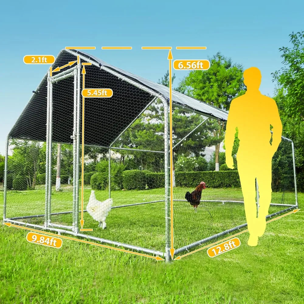 Durable Metal Chicken Coop with Run for Happy Chickens