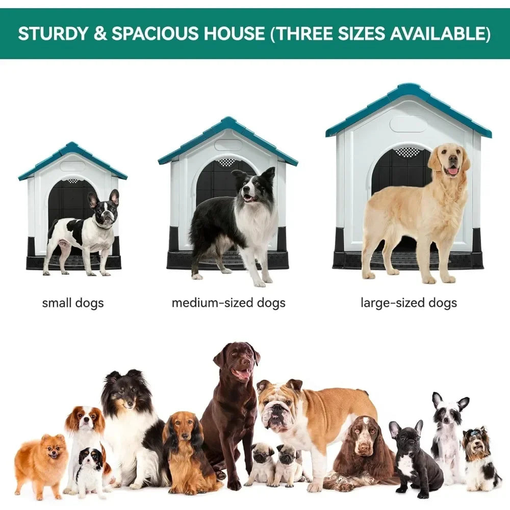 Folding Outdoor Plastic Dog House With Adjustable Skylight