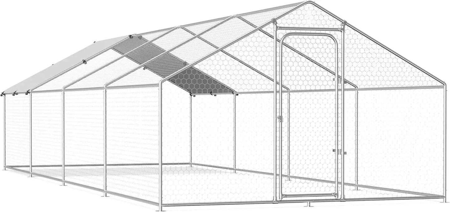 Large Walk-In Chicken Coop with Waterproof Cover and Durable Design
