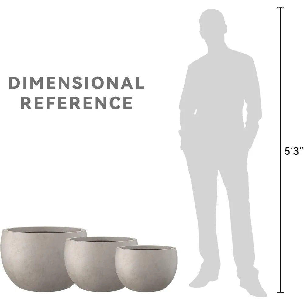 Stylish Concrete Plant Pots Set for Indoor and Outdoor Use