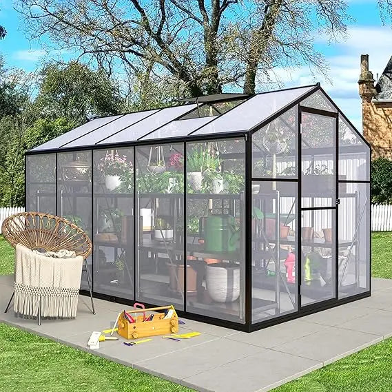 Heavy Duty Polycarbonate Walk-In Greenhouse for Outdoor Gardening