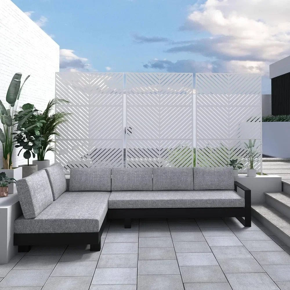 Garden Fence Outdoor Divider Decorative Privacy Screen with Stand