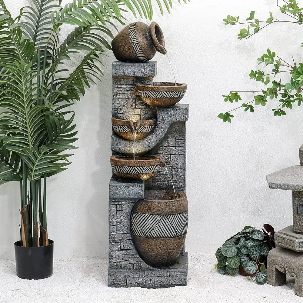 Elegant Five-Tier Garden Water Fountain for Indoor Outdoor Use