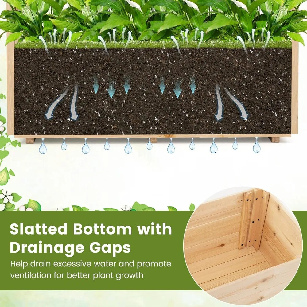 Giantex Set of 2 Raised Garden Beds with Trellis
