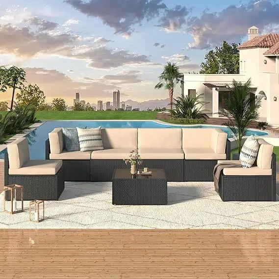 U-MAX Modern Outdoor Sectional Sofa Set with Cushions