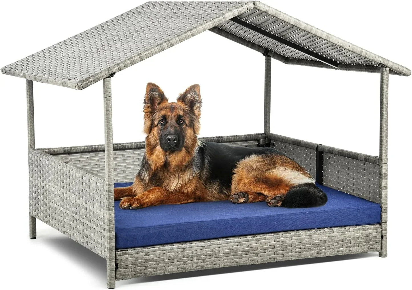 Folding Outdoor Plastic Dog House With Adjustable Skylight