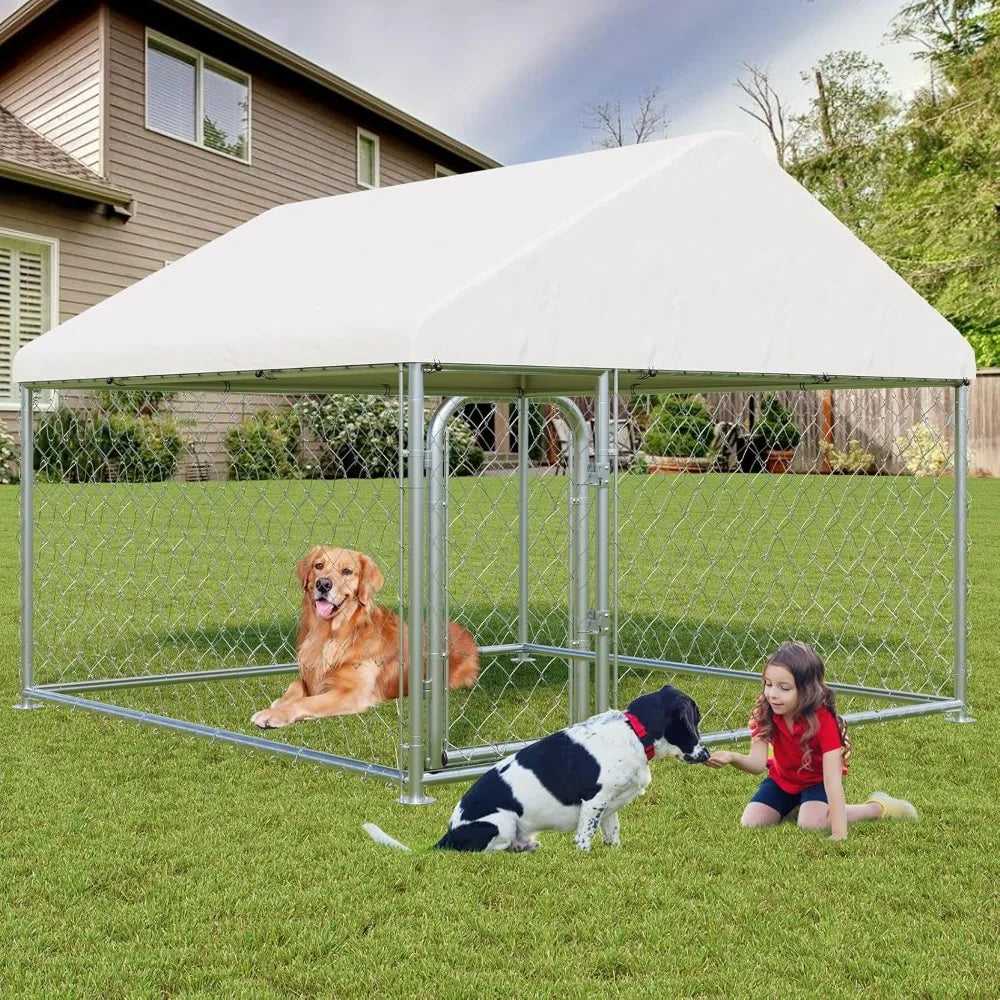 Heavy Duty Outdoor Dog Kennel with UV and Rain Protection