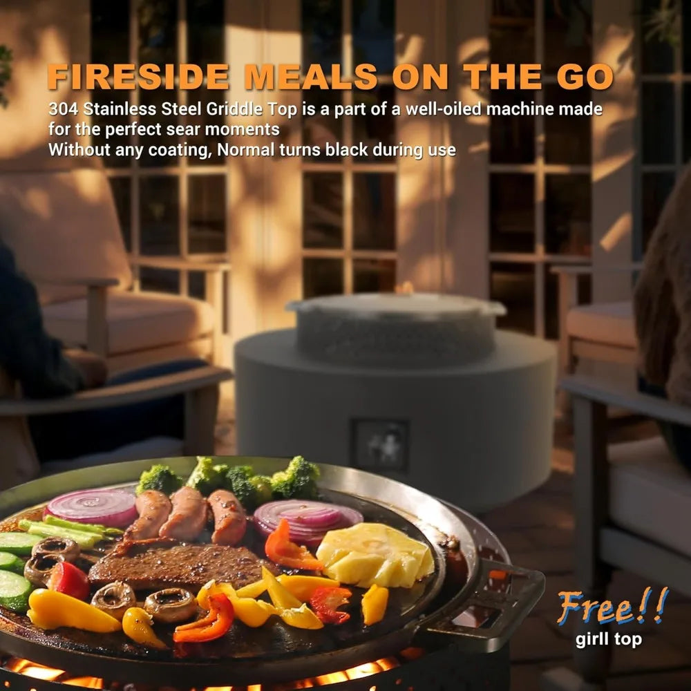 Outdoor Propane Gas Firepit with Wind Guard for Cozy Gatherings