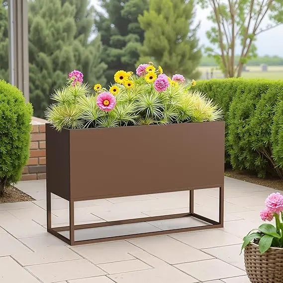 Modern Large Rectangular Planter Box for Indoor Outdoor Use
