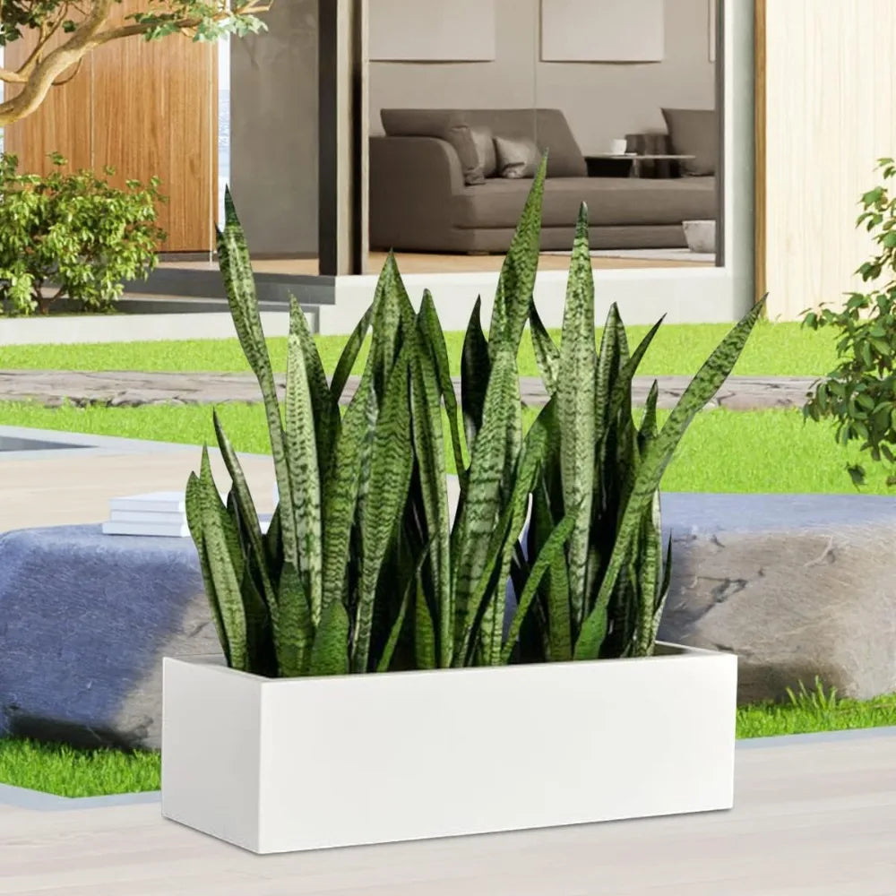 Modern White Balcony Planter Box for Elegant Outdoor Decor