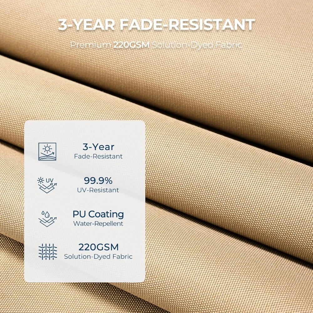 Double Sided Patio Umbrella with Solar Lights for Outdoor Enjoyment