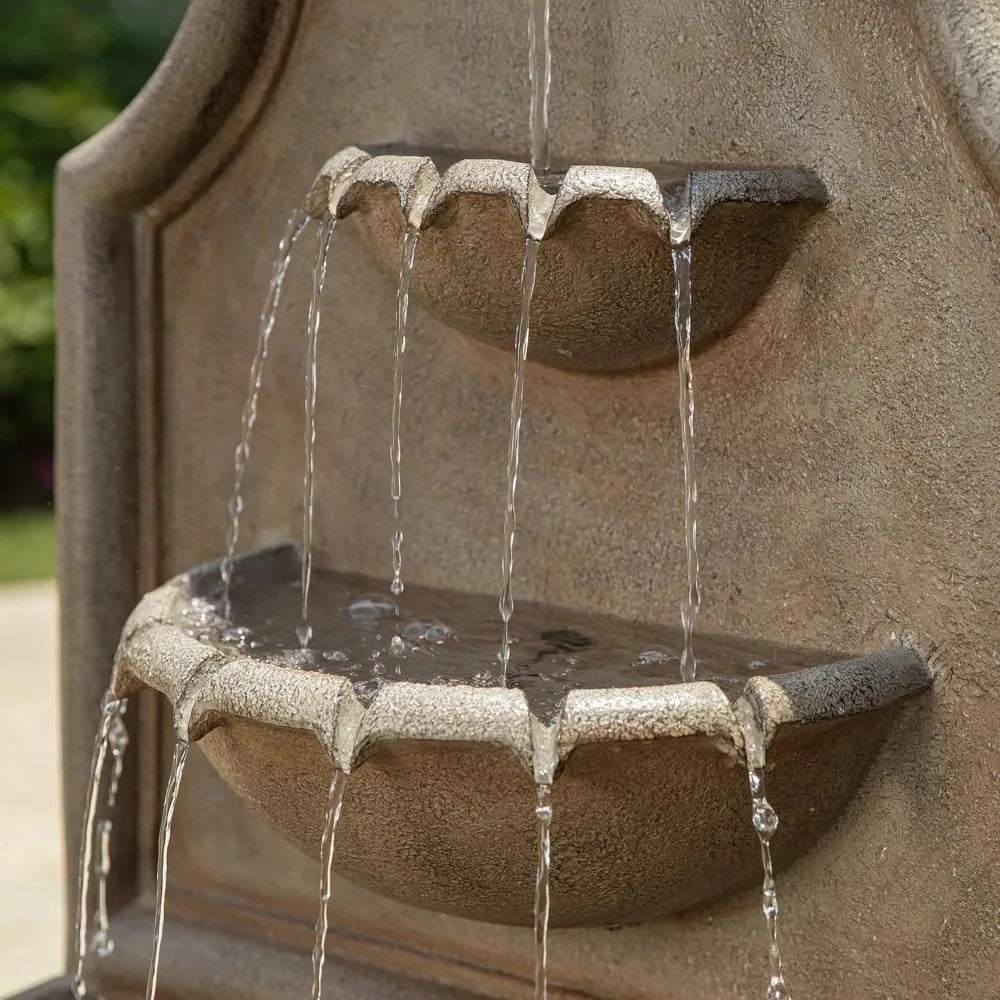 Outdoor Wall Mounted Water Fountain with LED Lighting