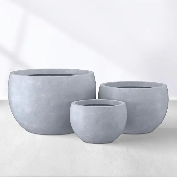 Stylish Concrete Plant Pots Set for Indoor and Outdoor Use