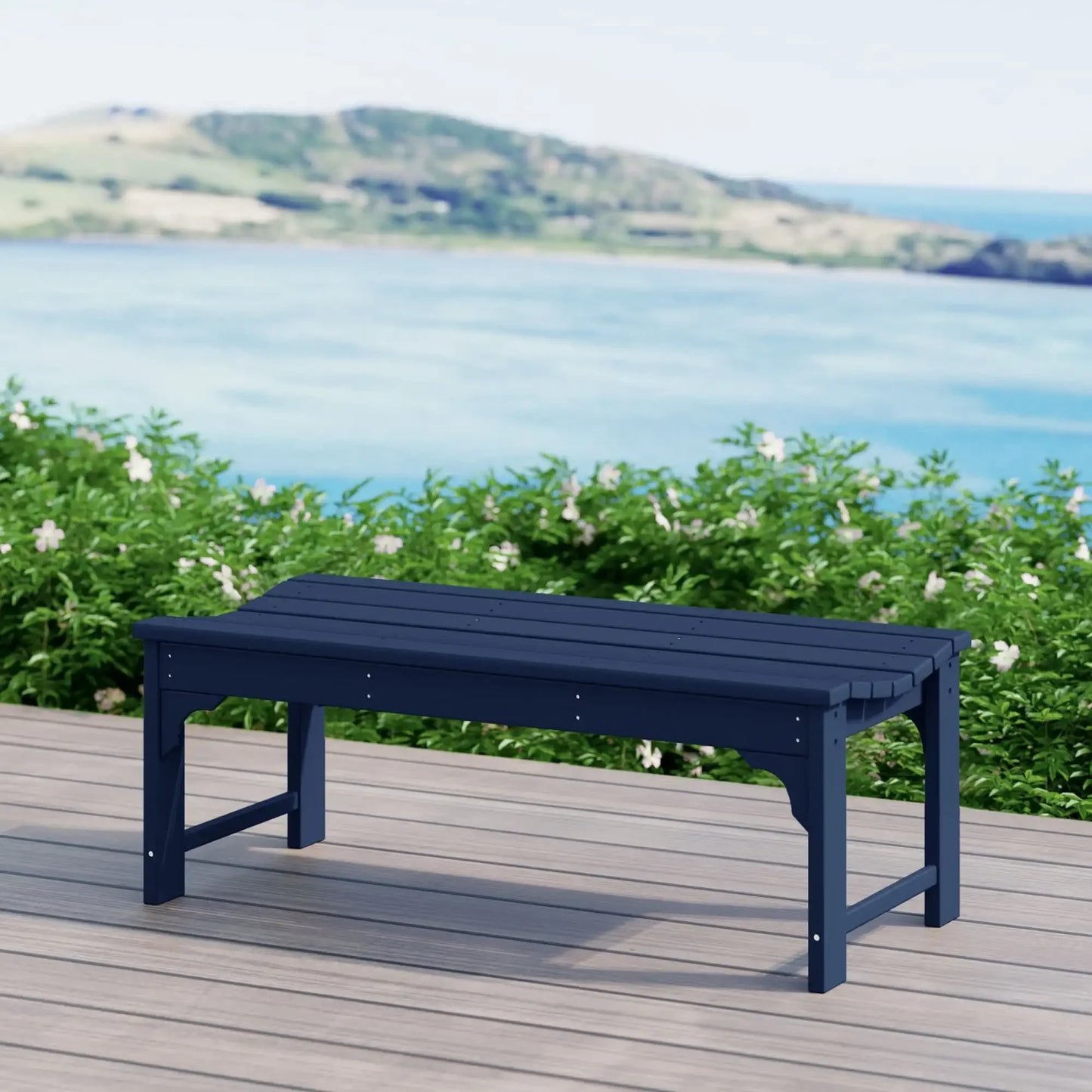 Modern Backless Outdoor Garden Bench for Relaxing Spaces