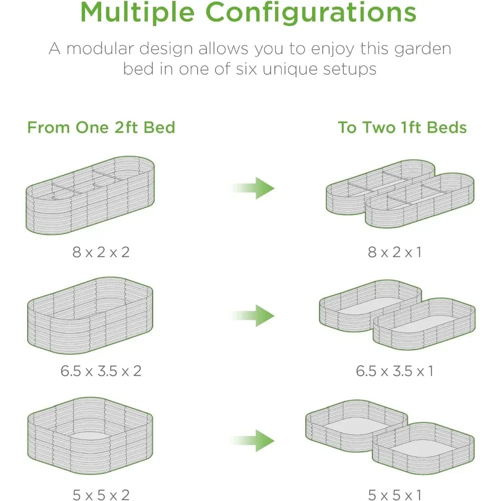 Metal Raised Garden Bed for Deep Root Vegetables and Herbs