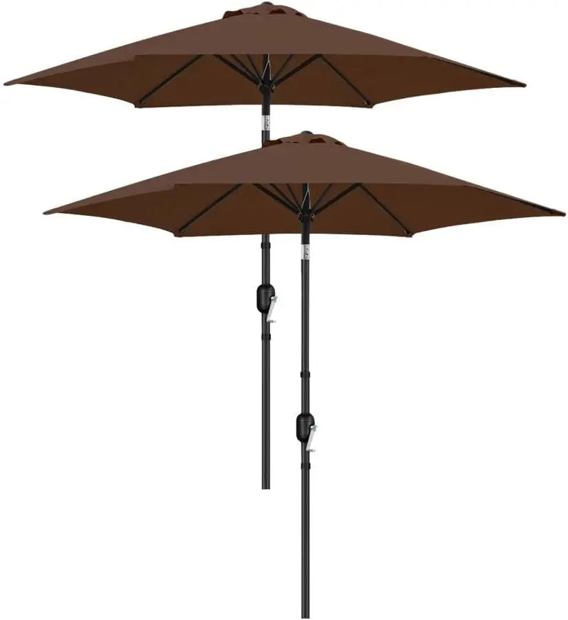 Outdoor Patio Umbrella with Push Button Tilt and Crank