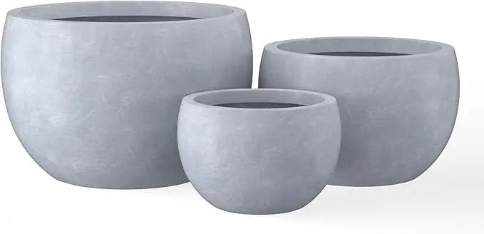 Stylish Concrete Plant Pots Set for Indoor and Outdoor Use