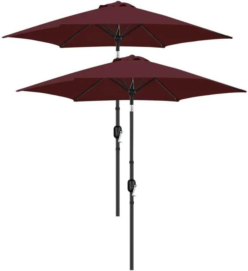 Outdoor Patio Umbrella with Push Button Tilt and Crank