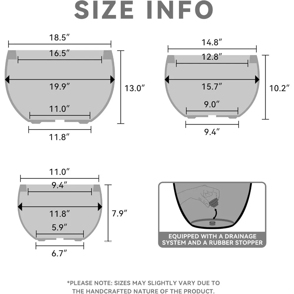 Stylish Concrete Plant Pots Set for Indoor and Outdoor Use