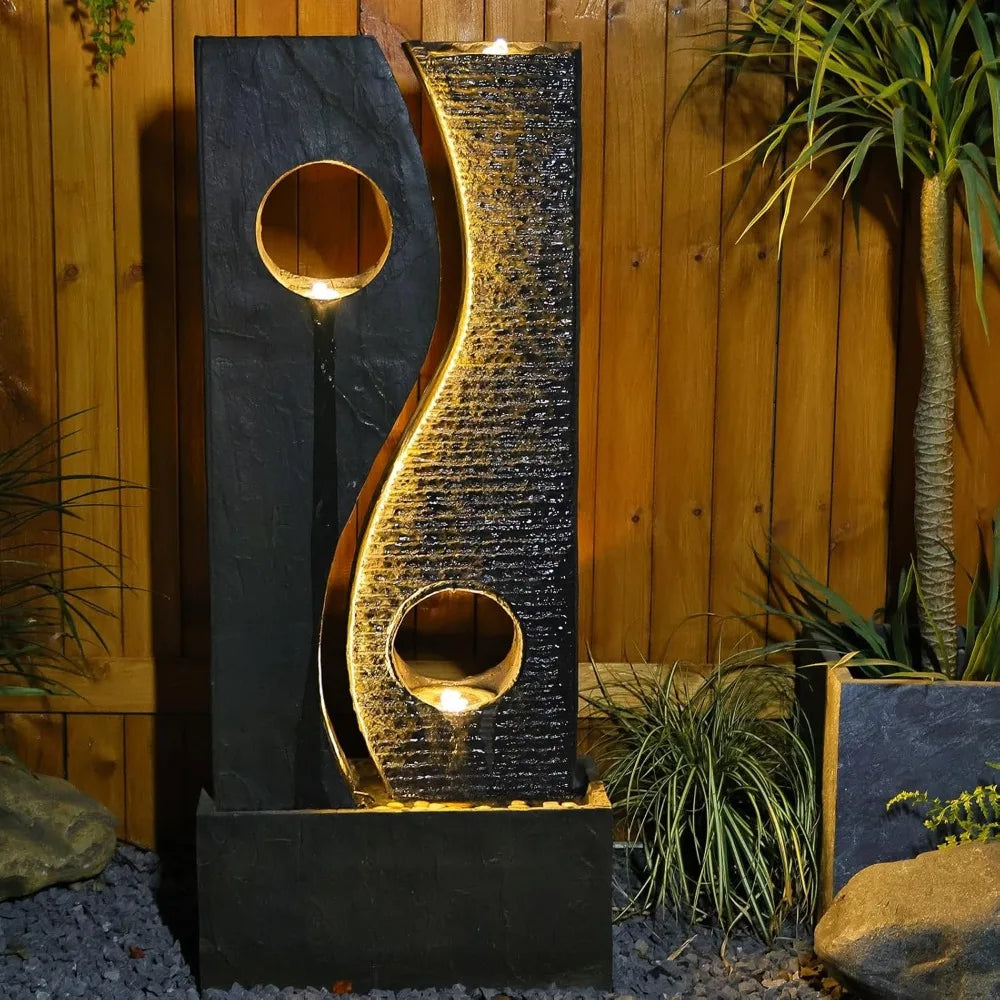 Outdoor Garden Water Fountain with Faux Rust Finish