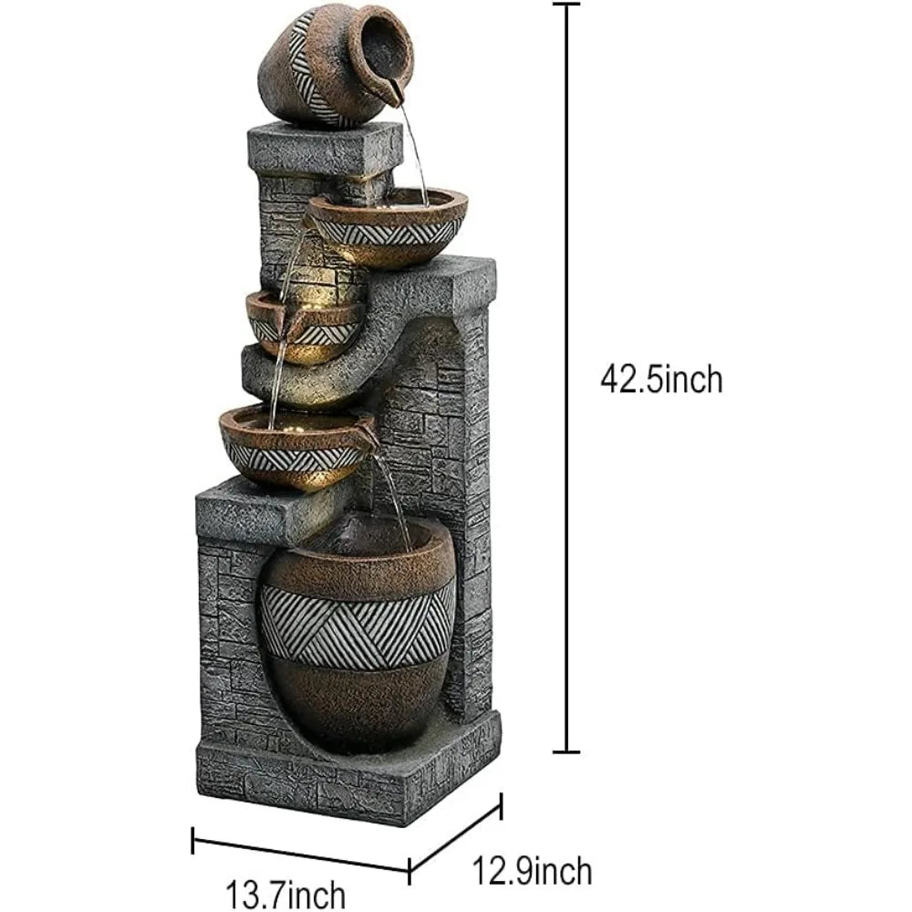 Elegant Five-Tier Garden Water Fountain for Indoor Outdoor Use