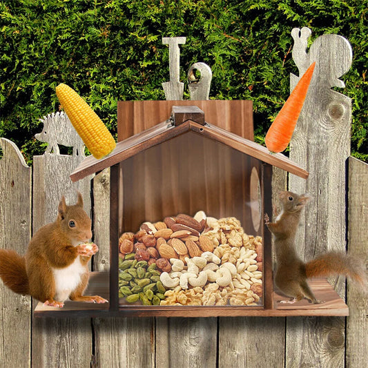 Charming Squirrel Feeder Wooden Picnic Table Feeding Station