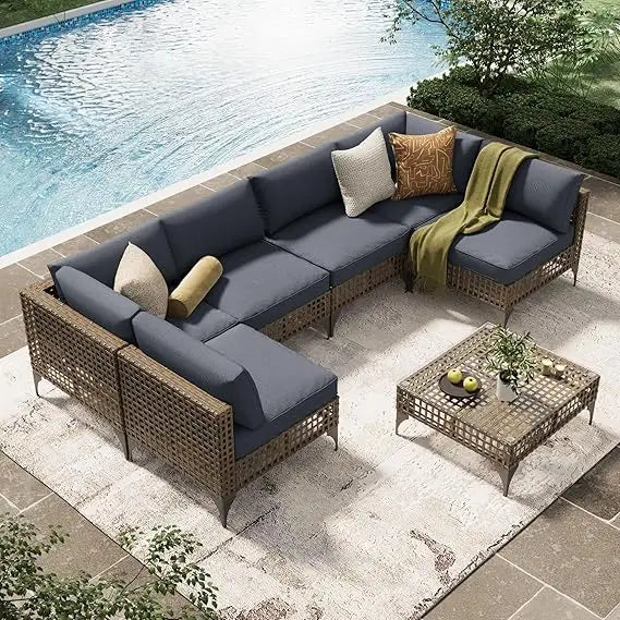 U-MAX Modern Outdoor Sectional Sofa Set with Cushions