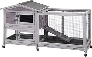 Rabbit Hutch Indoor Outdoor Cage for Bunnies and Guinea Pigs