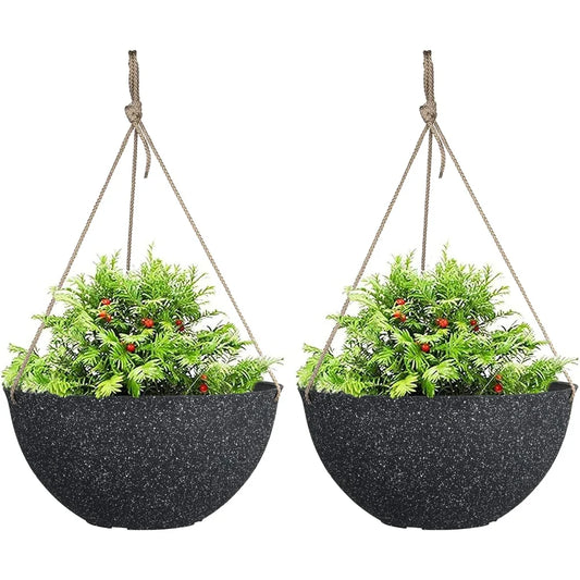 Large Outdoor Hanging Planters Set of Two for Patio